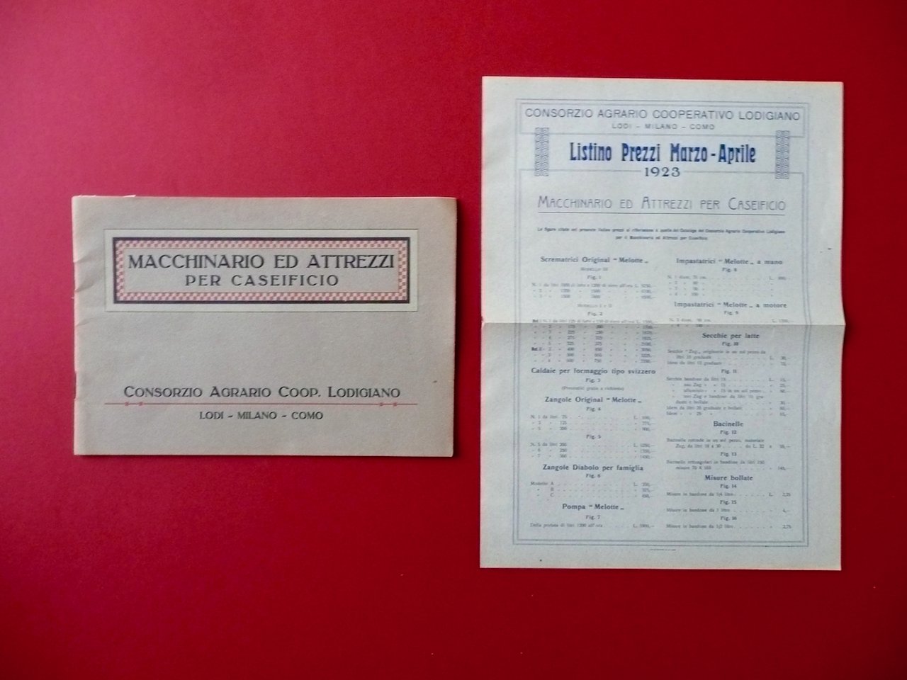 Macchinario Attrezzi per Caseificio Consorzio Agrario Lodigiano Catalogo 1923