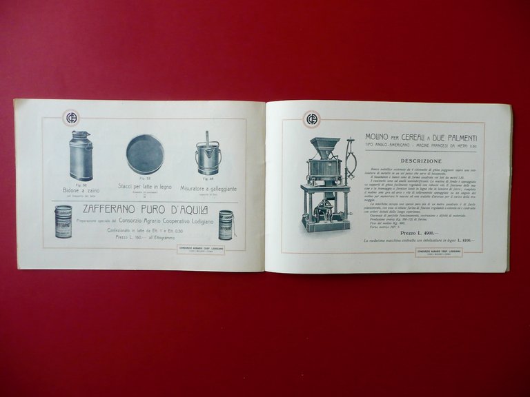 Macchinario Attrezzi per Caseificio Consorzio Agrario Lodigiano Catalogo 1923