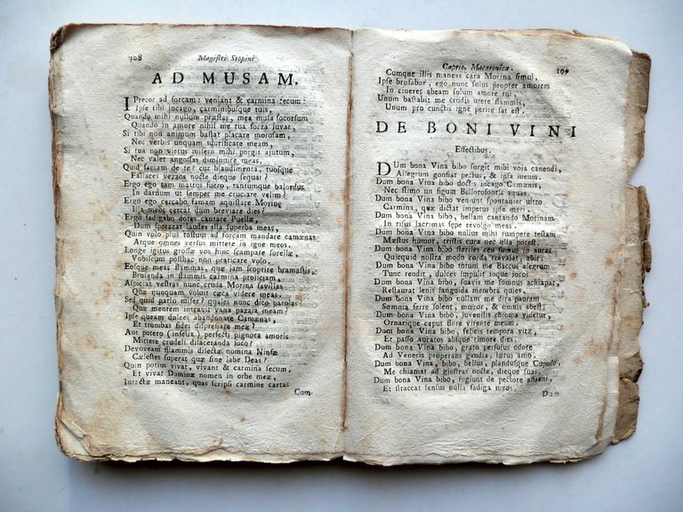 Magistri Stopini Poetae Ponzanensis Capriccia Macaronica Lovisae Venetiis 1760