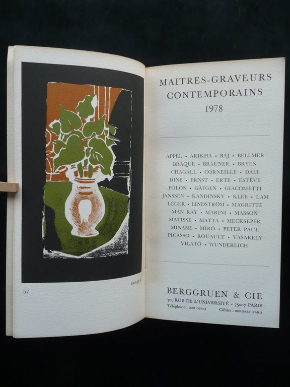 Maitres Graveurs Contemporains 1978 Galerie Berggruen & Cie Paris Catalogo …