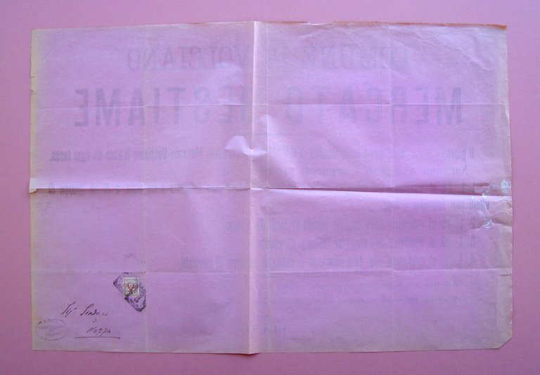 Manifesto Comune di Volciano Mercaro bestiame Tormini 1907 | Immagine Gallery 2