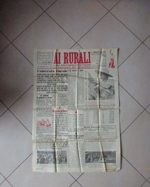 Manifesto Giornale Ai Rurali Maccarese Agricoltura Braccianti Bonifica 1934