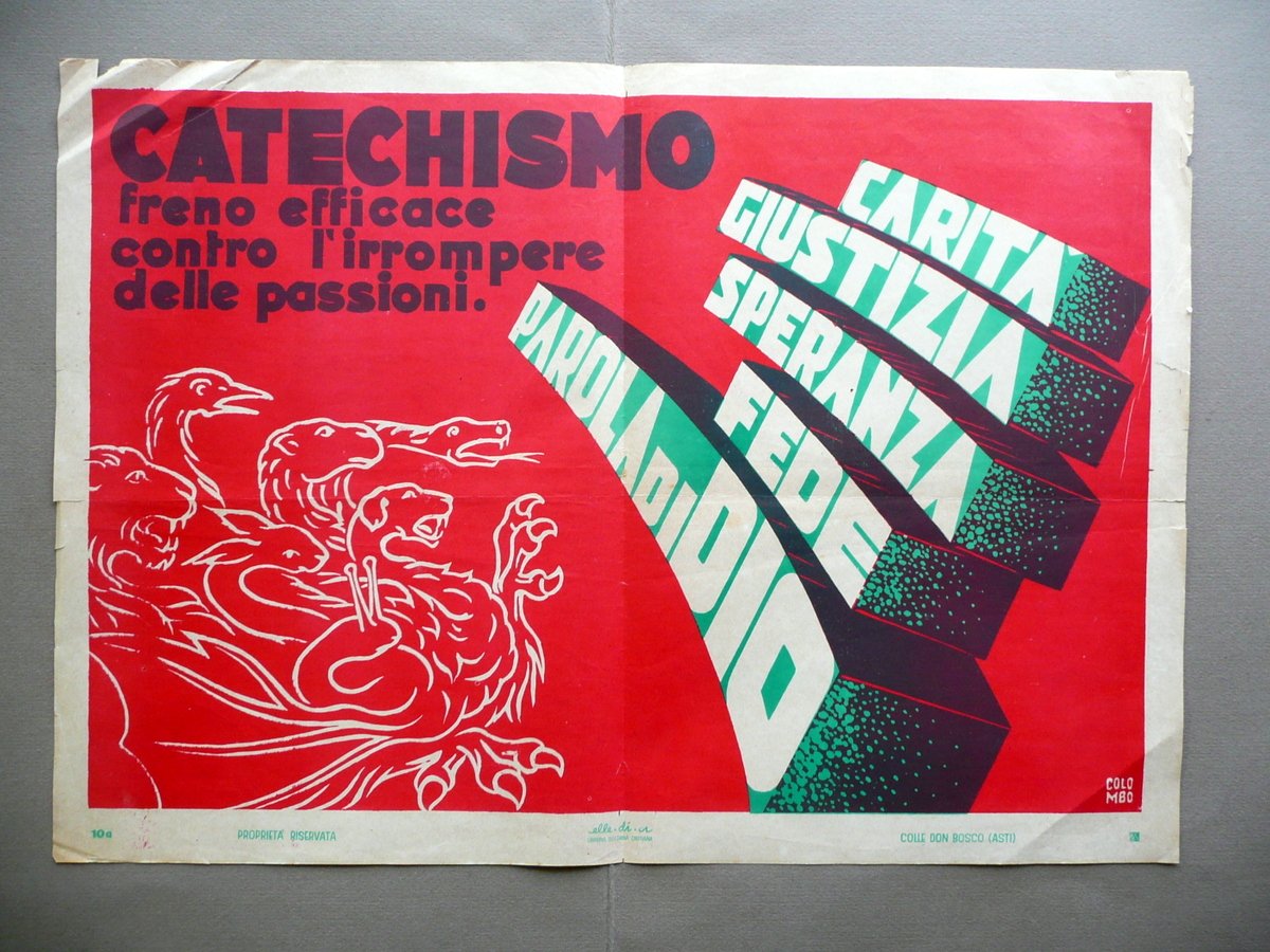 Manifesto Originale Catechismo Colle Don Bosco Asti Elle Di Ci …