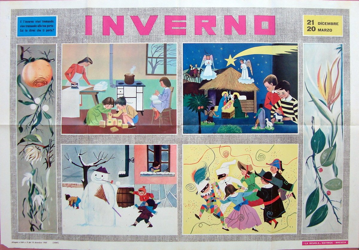Manifesto Scolastico Inverno 1962 La Scuola Editrice Brescia | Immagine principale