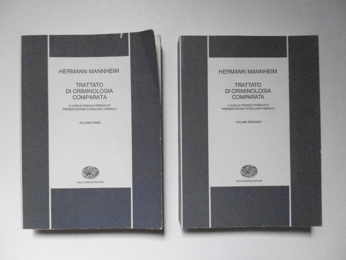 Mannheim Hermann Trattato di Criminologia Comparata Einaudi 1975 2 volumi | Immagine principale