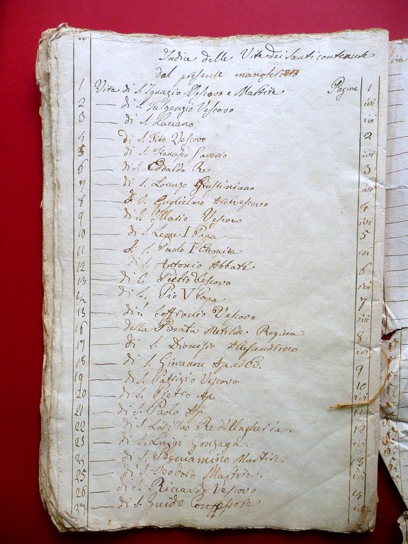 Manoscritto Agiografie Vite dei Santi Primo Ottocento Religione