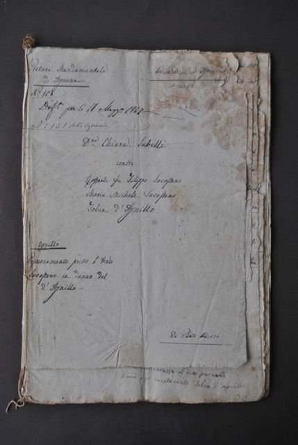 Manoscritto Agnone Molise Sabelli Agnillo Pignoramento Beni Causa 1861