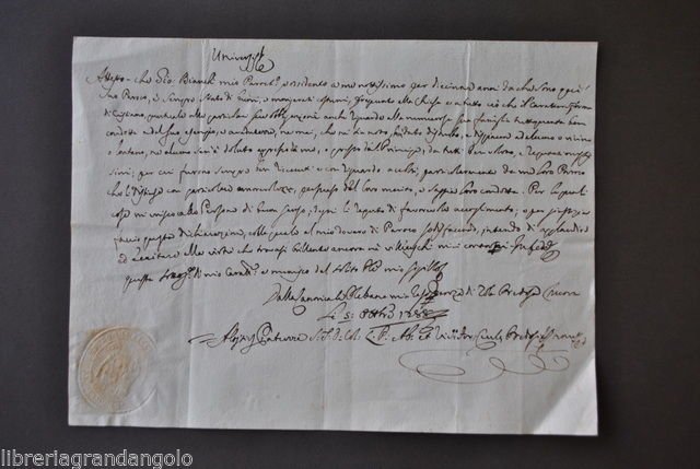 Manoscritto Certificato Buona Gio. Bianchi Condotta Zola Predosa Bologna 1788