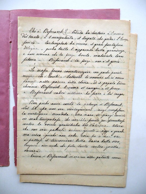 Manoscritto Chi Ë Bismarck Storia Politica Germania Fine Ottocento