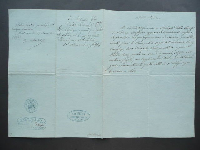 Manoscritto Concessione Benedizione Croci Medaglie Corone Sigilli Modena 1895