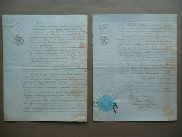 Manoscritto Contratto Commerciale Notarile Londra Firenze Whippy Sellari 1848 | Immagine principale