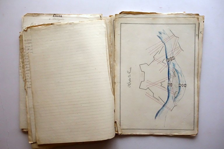 Manoscritto Elenco di Fortificazione Permanente e Passeggera 1851 Fortificazioni