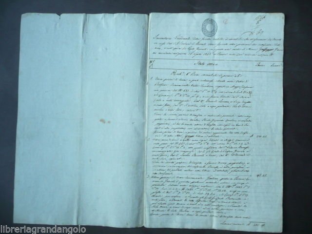 Manoscritto Inventario Perizia Beni Belforte Pomara Bozzolo Giovanni Amici 1845 | Immagine principale