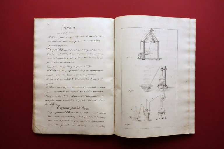 Manoscritto Lezioni di Chimica Minerale del P. Spallanzani Reggio Emilia …