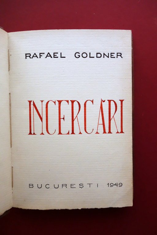 Manoscritto Libro di Poesie Rafael Goldner Incercari Bucarest 1949 Legatura | Immagine Gallery 3