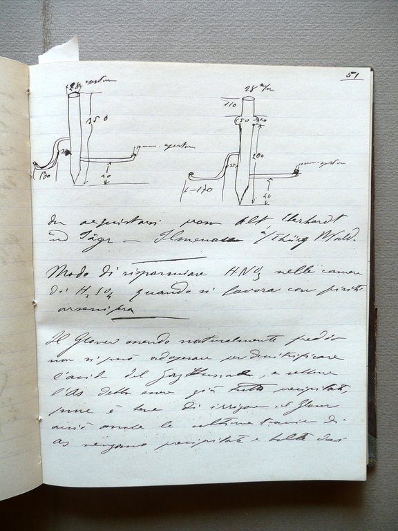 Manoscritto Quaderno Chimica Ricette Reagenti Sostanze Fine Ottocento Carteggio