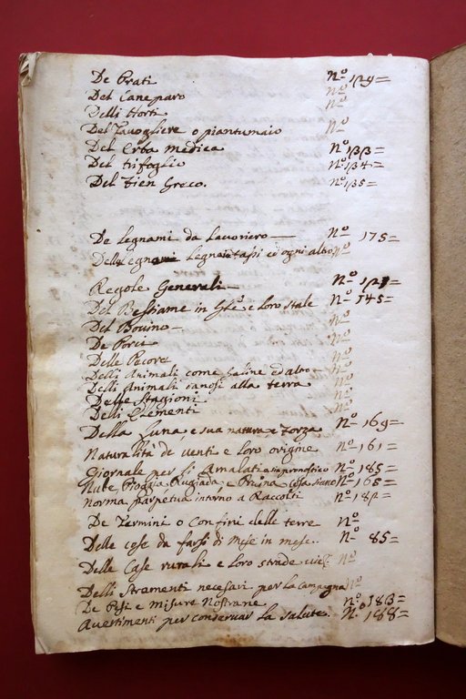 Manoscritto Regole Fondamentali alla Universale Agricoltura Modena 1747 | Immagine Gallery 5