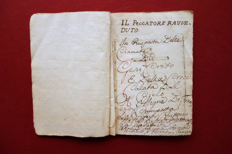 Manoscritto Relazione in Versi Apparizione S. Croce Poitiers Pappafava 1827