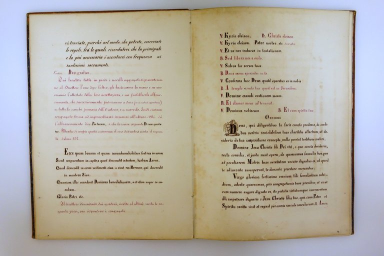 Manoscritto Rituale Solenne Aggregazione di Maria Santissima Immacolata '800