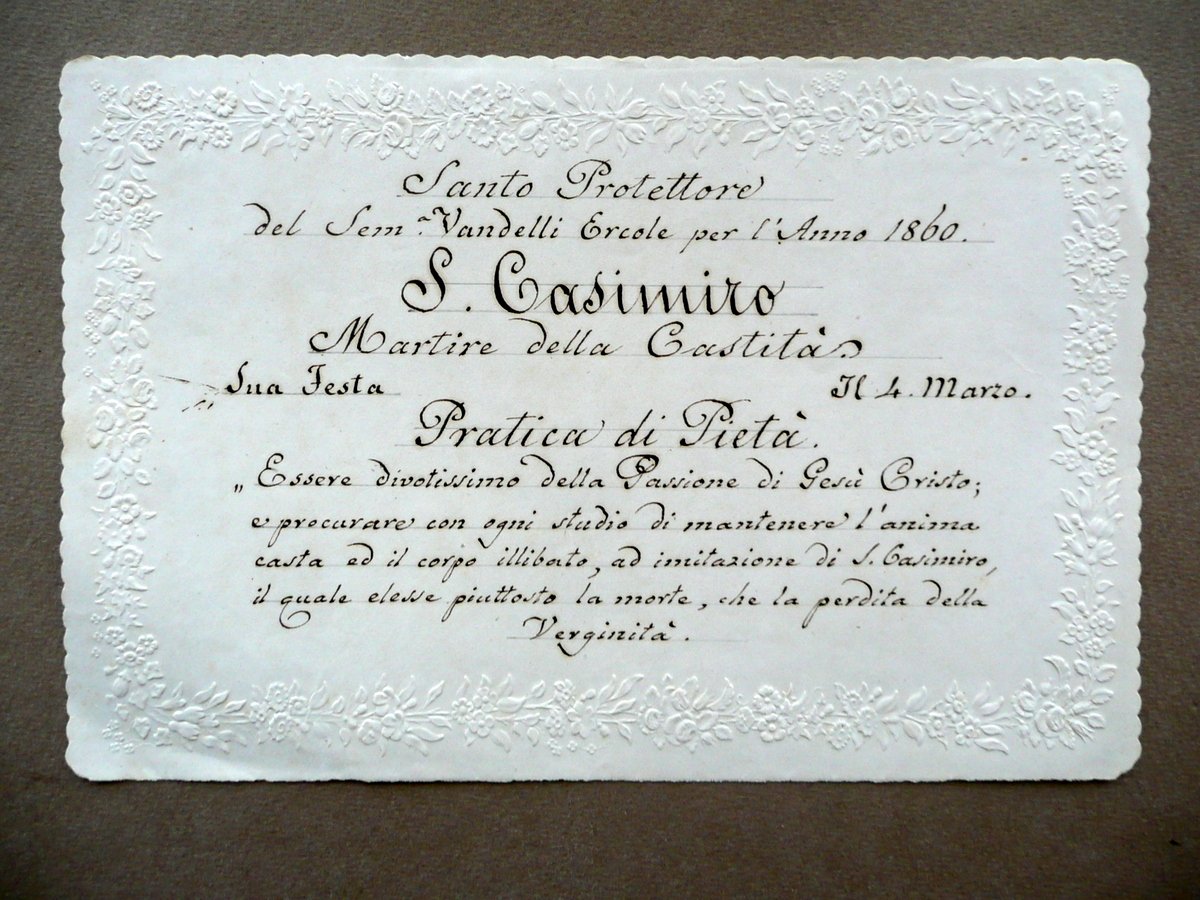 Manoscritto S. Casimiro Martire della Castit‡ Pratica di Piet‡ 1860 … | Immagine principale