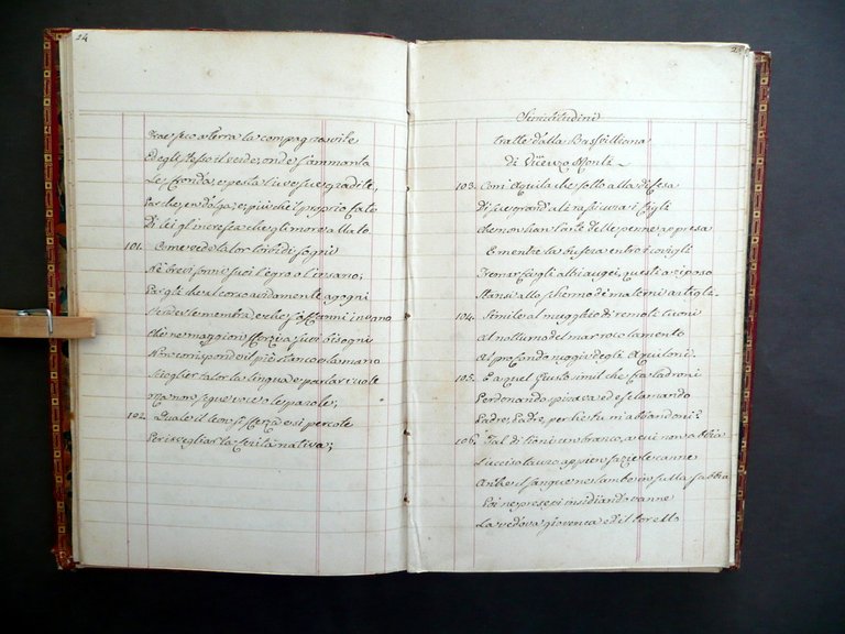 Manoscritto Similitudini Commedia Dante Gerusalemme Liberata Tasso Met‡ '800