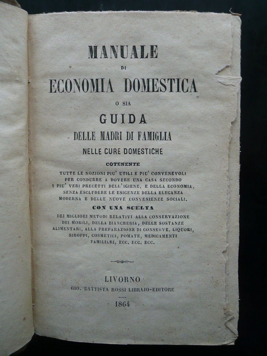 Manuale di Economia Domestica Guida delle Madri di Famiglia Rossi …