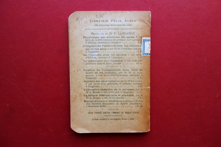 Manuel d'Hygiene Athletique a l'Usage des Lyceens Alcan Paris 1895 …