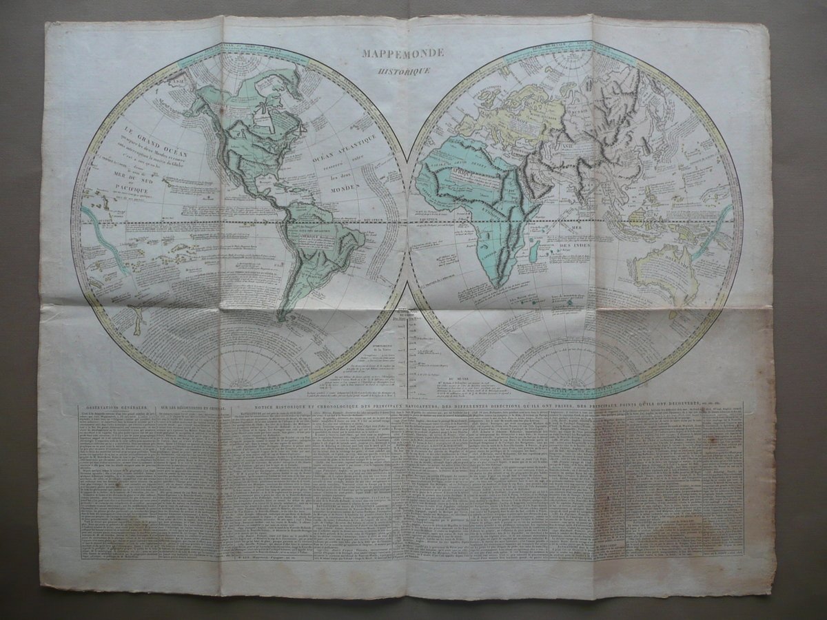 Mappemonde Historique Mappamondo Geografia Viaggi Impr. Didot 1808 Navigatori