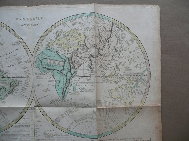 Mappemonde Historique Mappamondo Geografia Viaggi Impr. Didot 1808 Navigatori