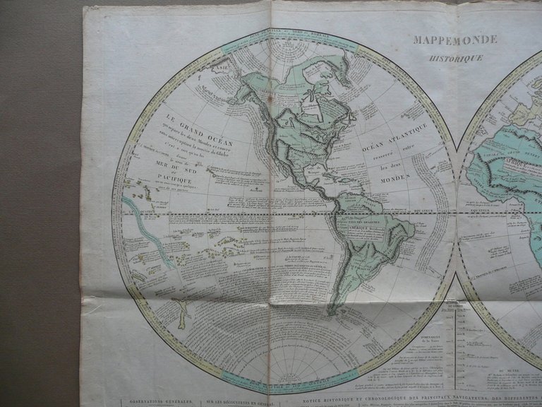 Mappemonde Historique Mappamondo Geografia Viaggi Impr. Didot 1808 Navigatori