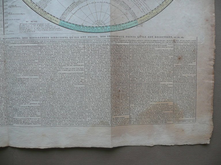 Mappemonde Historique Mappamondo Geografia Viaggi Impr. Didot 1808 Navigatori