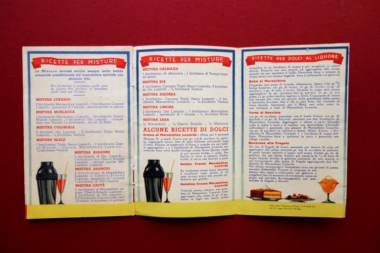 Maraschino Luxardo Zara Libretto Pubblicit‡ Grafica 1938 Ginepro di Dalmazia
