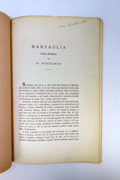 Marcellia Marzaglia Nota Storica di P Riccardi Modena Tip Vincenzi …