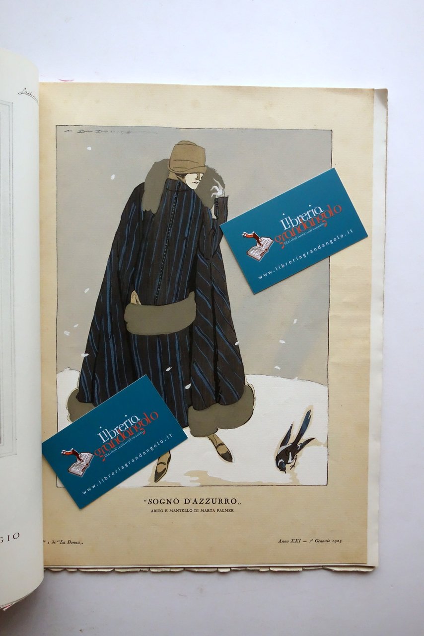 Marcello Dudovich Sogno Azzurro Acquarello Originale Pochoir La Donna 1925 | Immagine principale