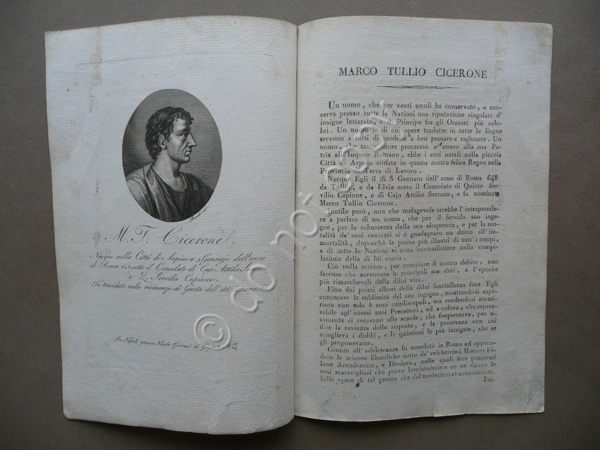 Marco Tullio Cicerone Oratore Roma Ritratto Biografia Gervasi Napoli Arpino