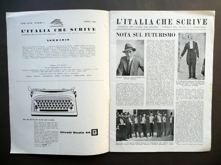 Marinetti Depero Panciotti Futuristi Nota sul Futurismo L'Italia che Scrive …