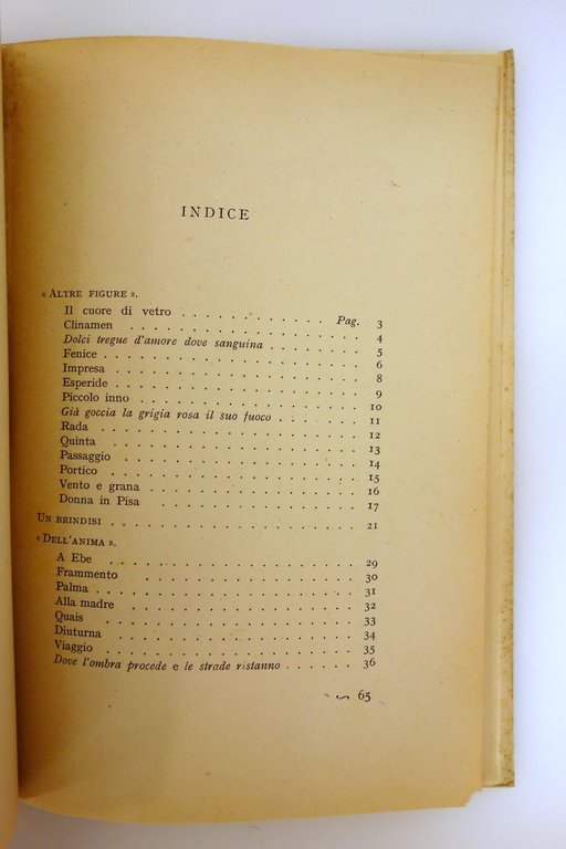 Mario Luzi Un Brindisi Sansoni Firenze 1944 Prima Edizione Originale
