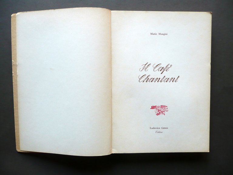 Mario Mangini Il CafË Chantant Ludovico Greco Editore Napoli 1967 …