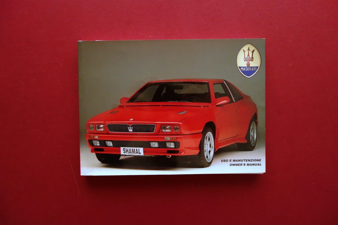 Maserati Shamal Libretto Uso e Manutenzione Edizione Italiano Inglese 1991