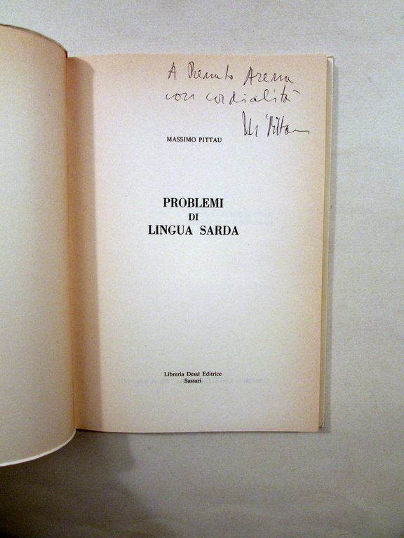 Massimo Pittau Problemi di Lingua Sarda Libreria Dessì Sassari 1975 …