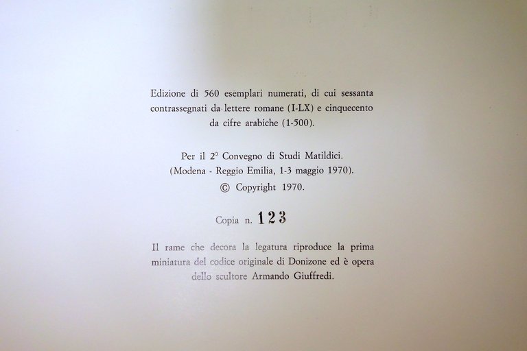 Matilde e Canossa il Poema di Donizone Bellocchi Marzi Aedes …