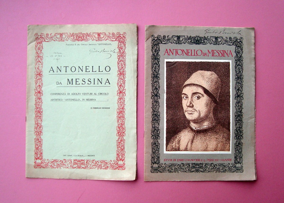 Mauceri Perroni Antonello Da Messina 2 fascicoli 1923Off Grafiche La …