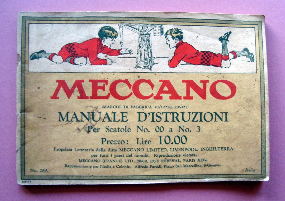Meccano Manuale d'Istruzione Ingegneria per tutti giochi per ragazzi toys