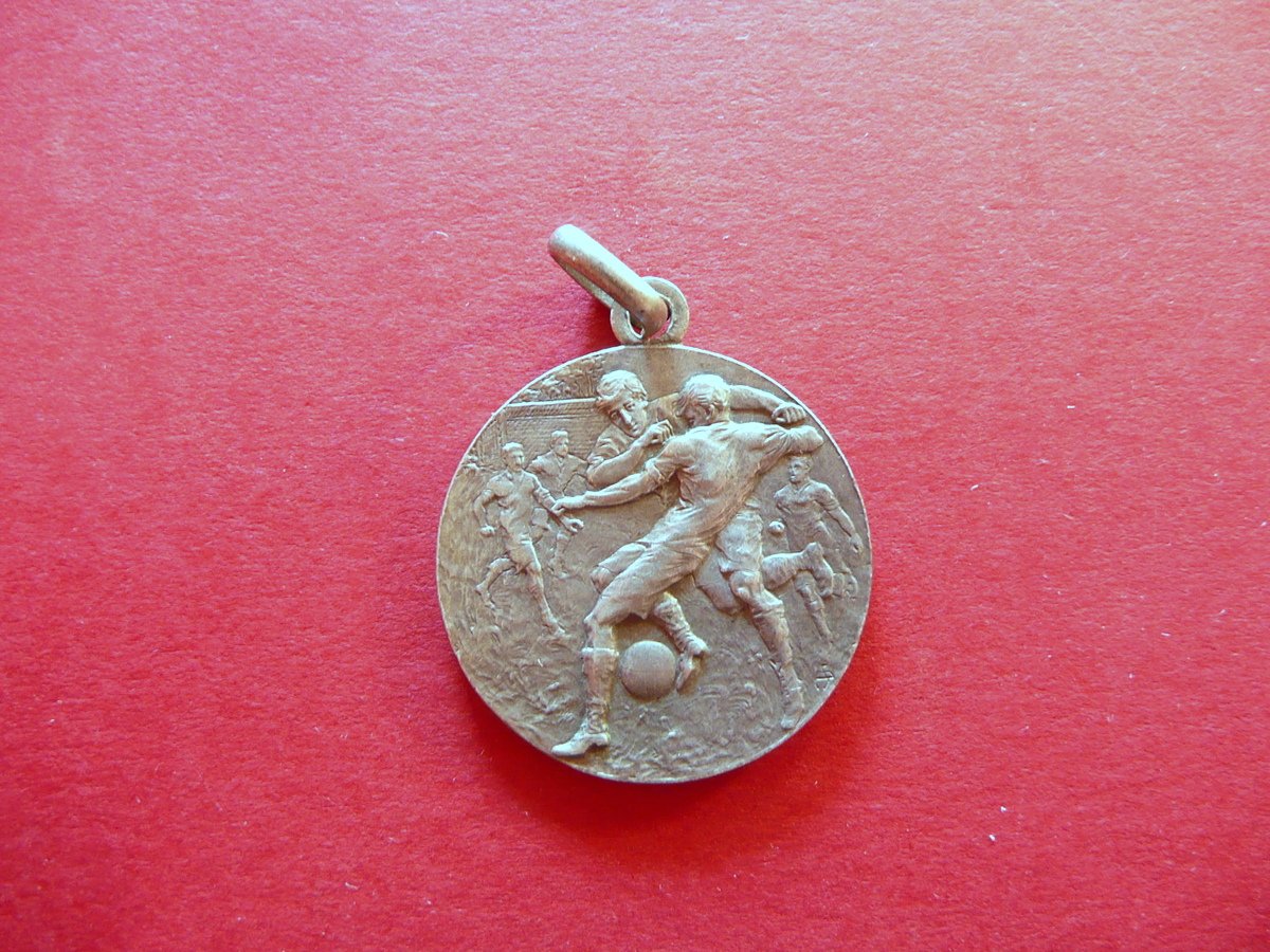 Medaglia in Argento Calcio Gara di Football Anni '20 Pagani