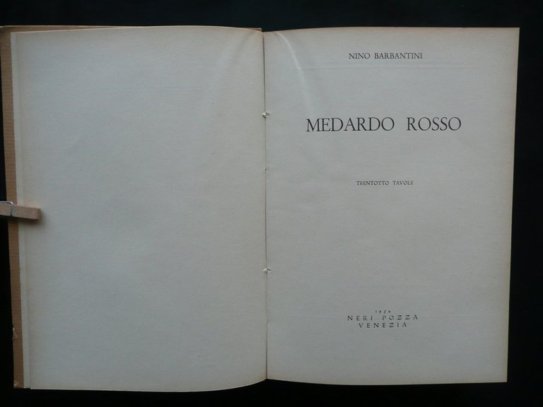 Medardo Rosso Nino Barbantini Neri Pozza Venezia 1950 Arte Scultura …