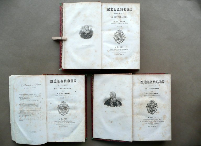 Melanges Historiques et Litteraires M. Villemain Ladvocat Paris 1827-28 3 …