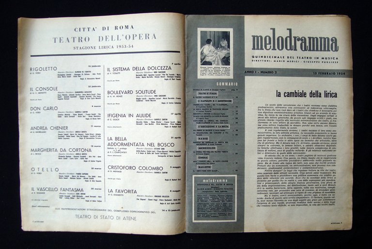 Melodramma Anno I Numero 2 Febbraio 1954 I Capuleti Montesecchi … | Immagine Gallery 2