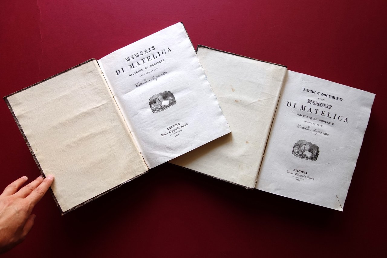 Memorie di Matelica Camillo Acquacotta Baluffi Ancona 1838-39 2 Volumi …