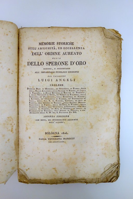 Memorie Storiche Ordine Aureato dello Sperone d'Oro Angeli Marsigli 1826 … | Immagine Gallery 1