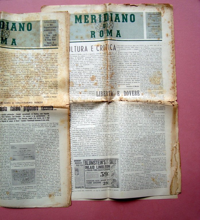 Meridiano di Roma 6 numeri completi anni '40-42 recensione "Deserto" …